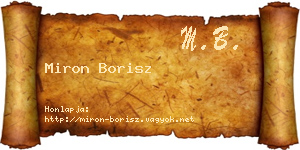 Miron Borisz névjegykártya